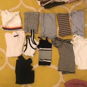 bundle of 11 brandy tanks, tube tops & tees